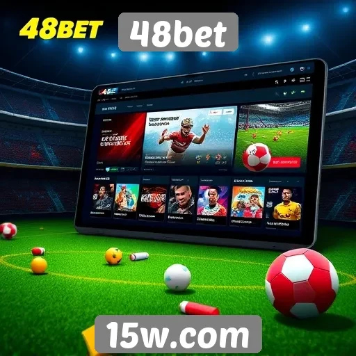 Navegação e design do site 48bet